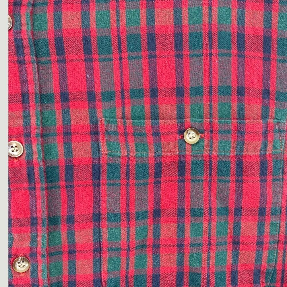 Vintage Woolrich Plaid Flannel Shirt XL Red Green Heavyweight Workwear Button Up - Picture 6 of 7